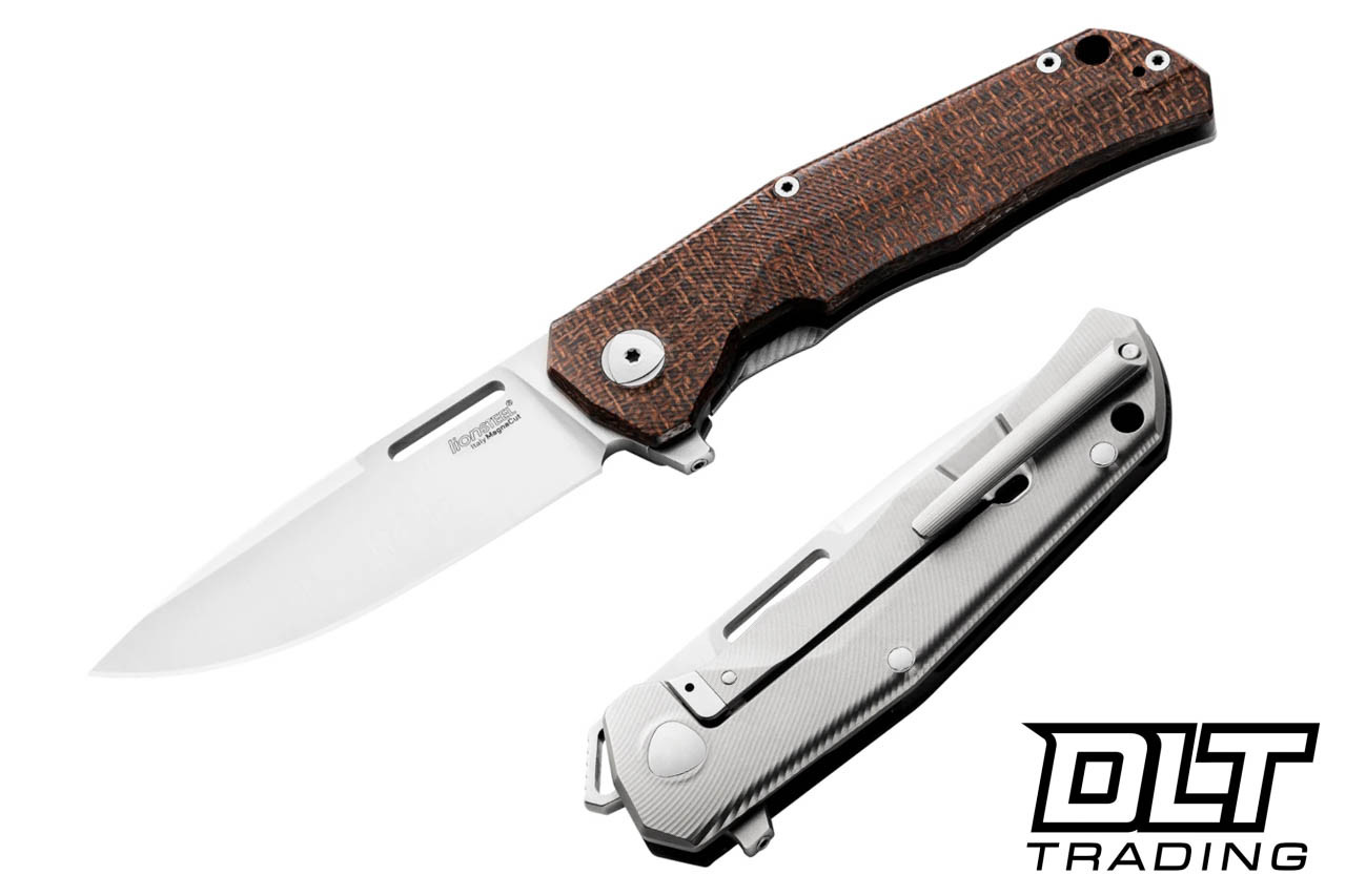 LionSteel Q4TTRO MagnaCut - Green Burlap Micarta - DLT Trading