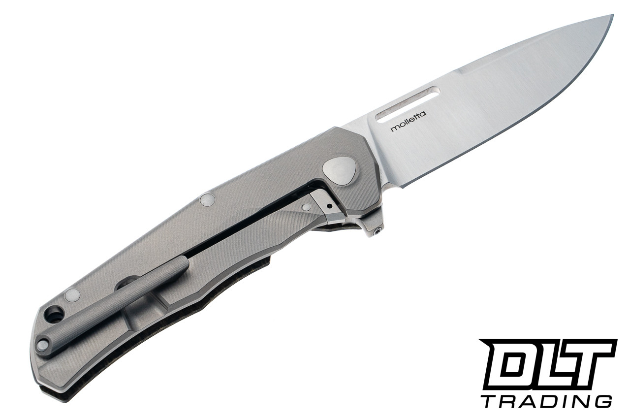 LionSteel Q4TTRO MagnaCut - Green Burlap Micarta - DLT Trading