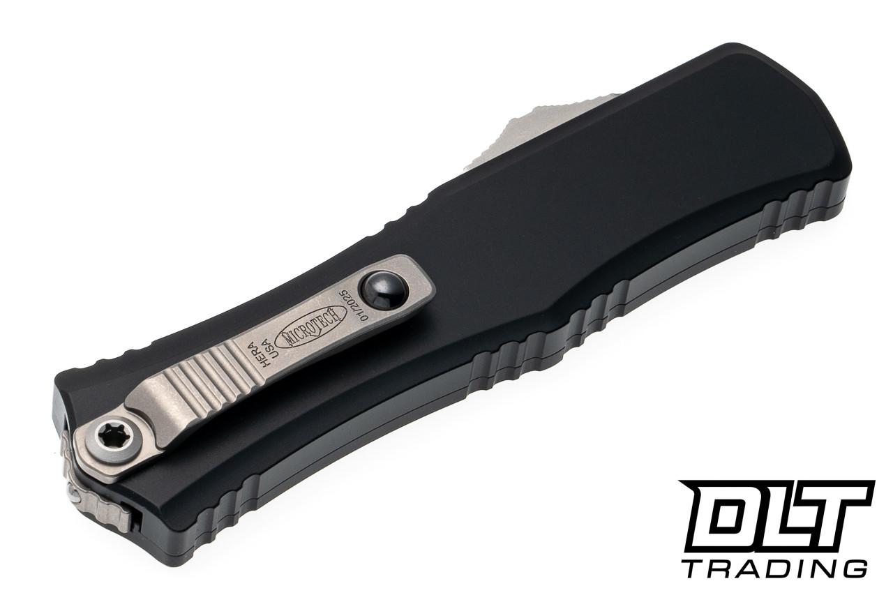 Microtech 1702M-10 Mini Hera D/E - Black Handle - Stonewashed