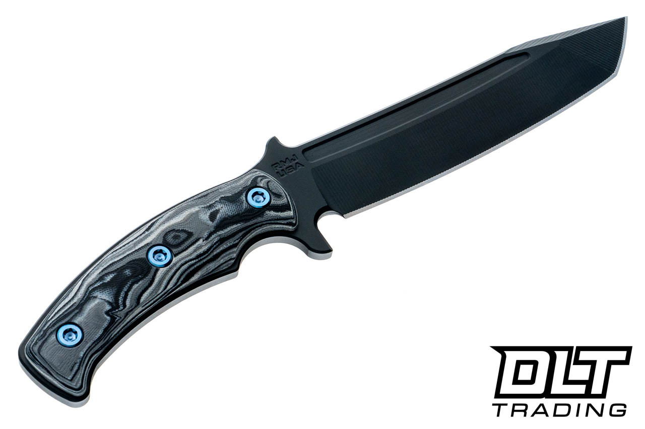 RMJ Tactical Combat Asia 80CrV2 Graphite Black Cerakote Blade