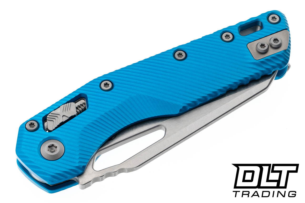 Microtech 210-11FLBL MSI S/E - Blue Fluted Handle - Stonewashed