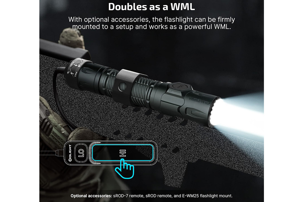 Olight Warrior Ultra 2500 Lumens Tactical Flashlight - Stealth