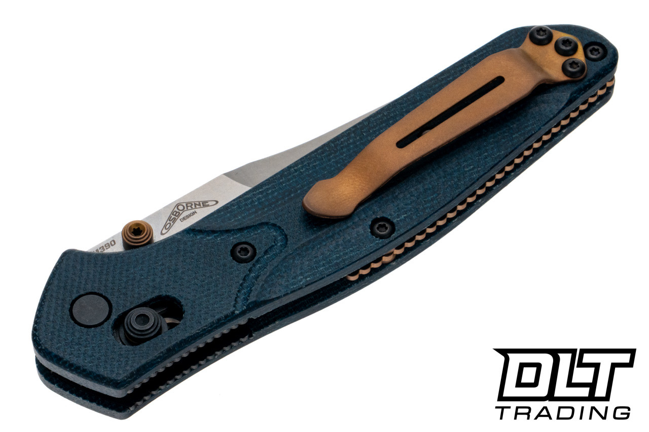 Benchmade 940-04 Osborne - Blue Denim Micarta - Reverse Tanto M390