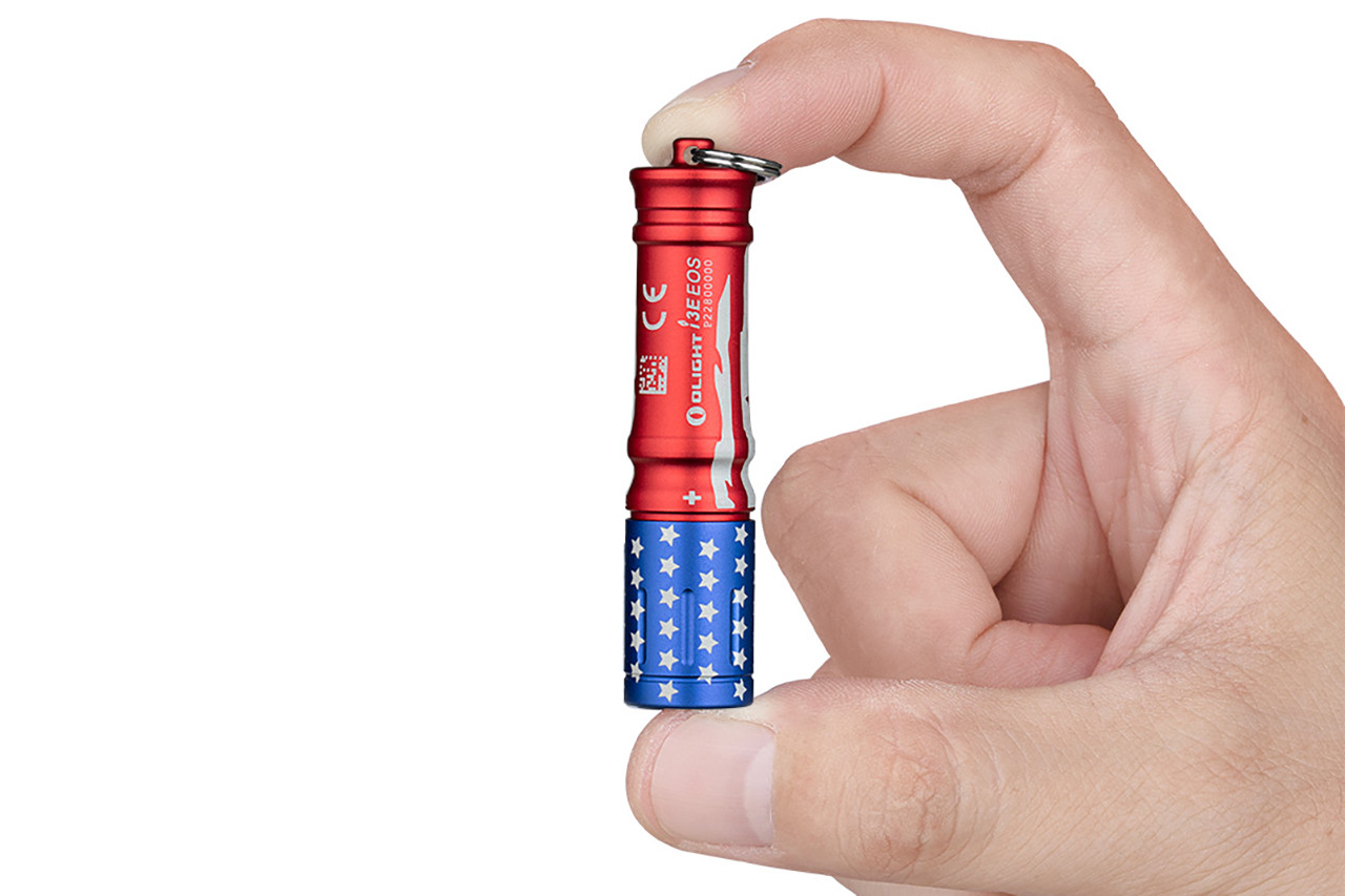 Olight i3E EOS Keychain Flashlight - Stars & Stripes Edition - DLT