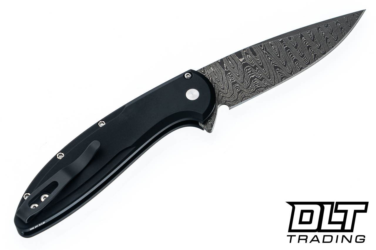 Pro-Tech Cambria 2 Flipper - Black Aluminum Handle - Maple Burl