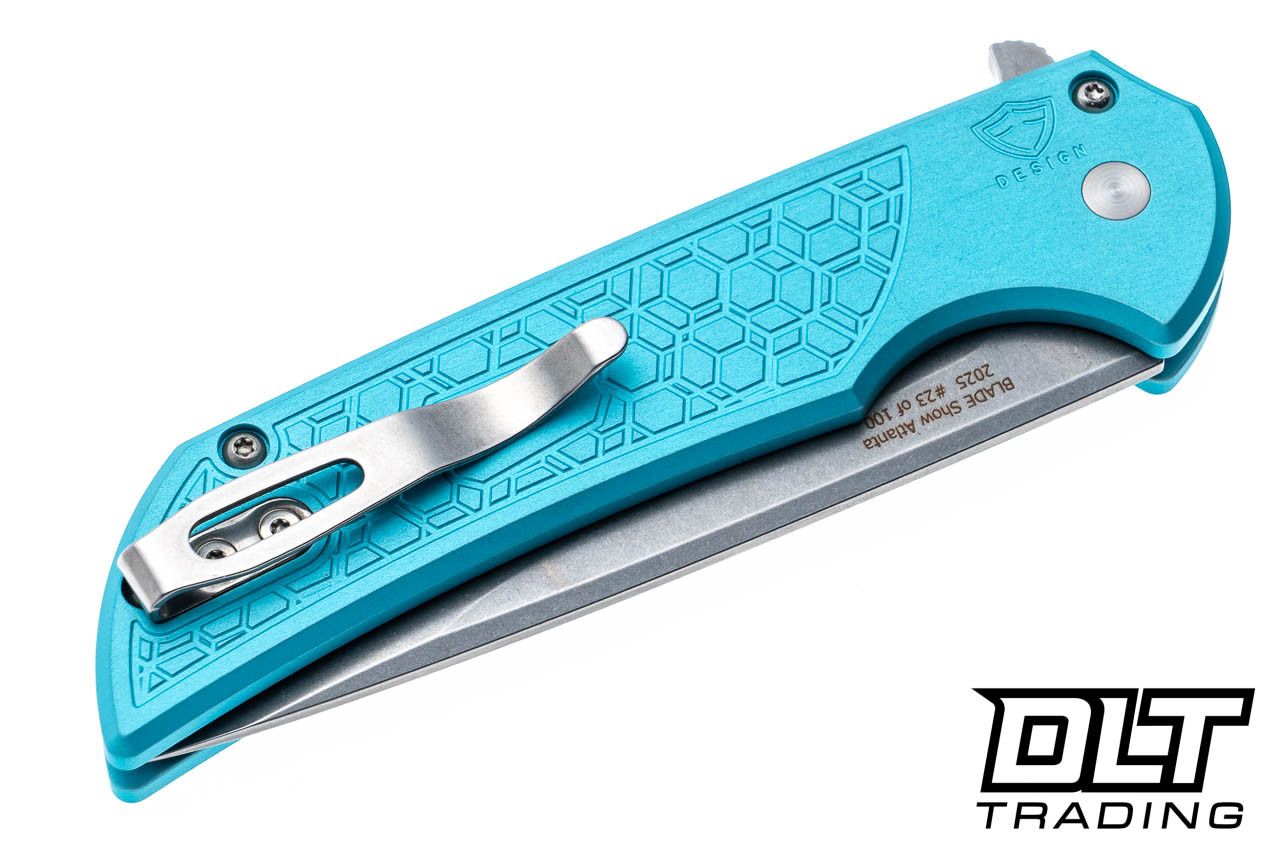 Pro-Tech Mordax MagnaCut Teal Blue Gridlock Pearl Button | DLT Trading