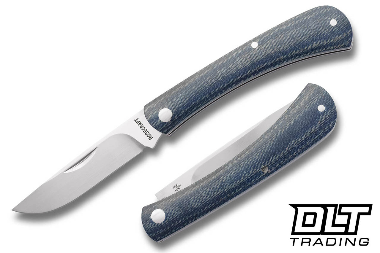 RoseCraft Blades Overall Creek Farm Hand - Blue Denim Micarta
