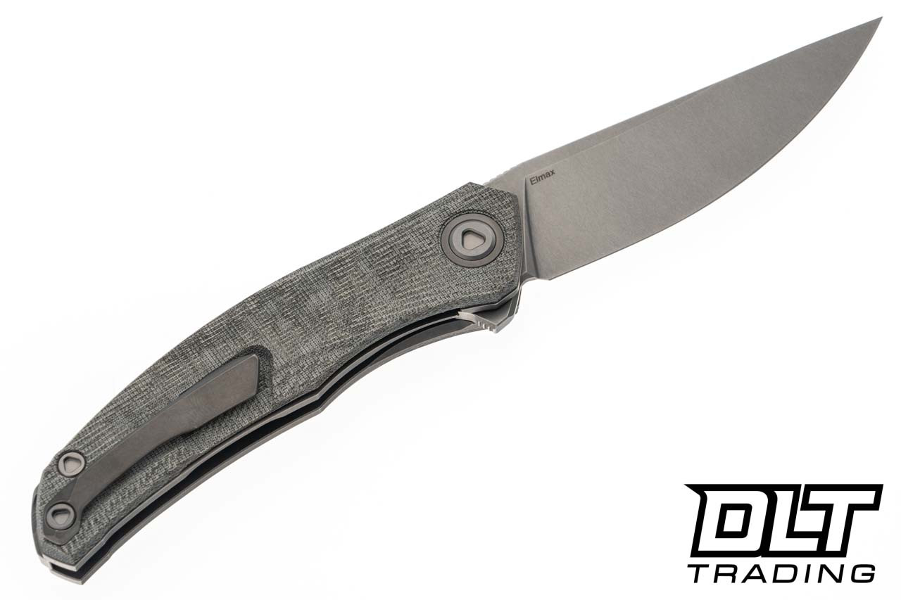 Shirogorov Q95 Ursus - Stonewashed Elmax Blade - Green Micarta