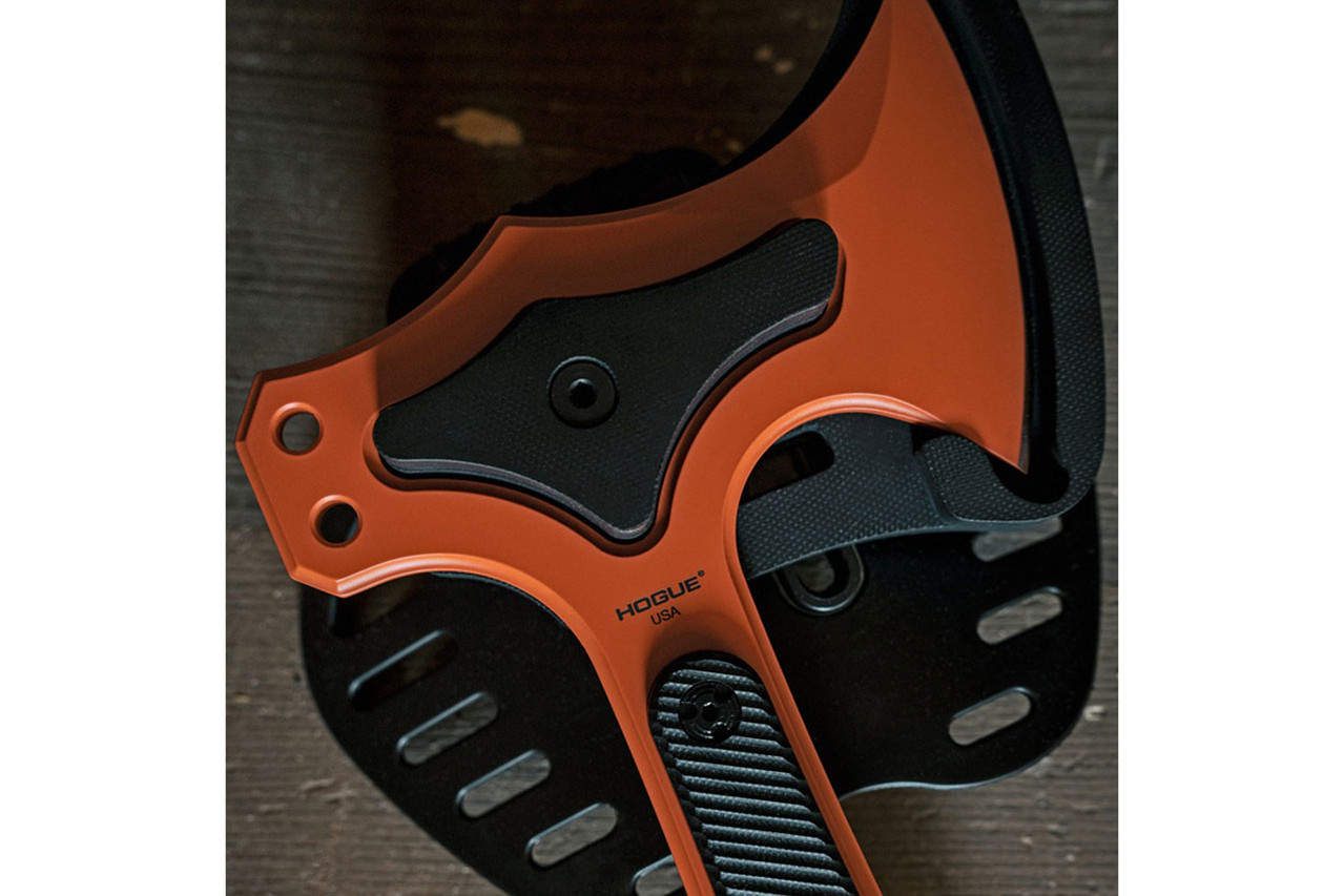 Hogue EX-T01 Tomahawk S7 Orange Cerkakote Blade - Black G-10