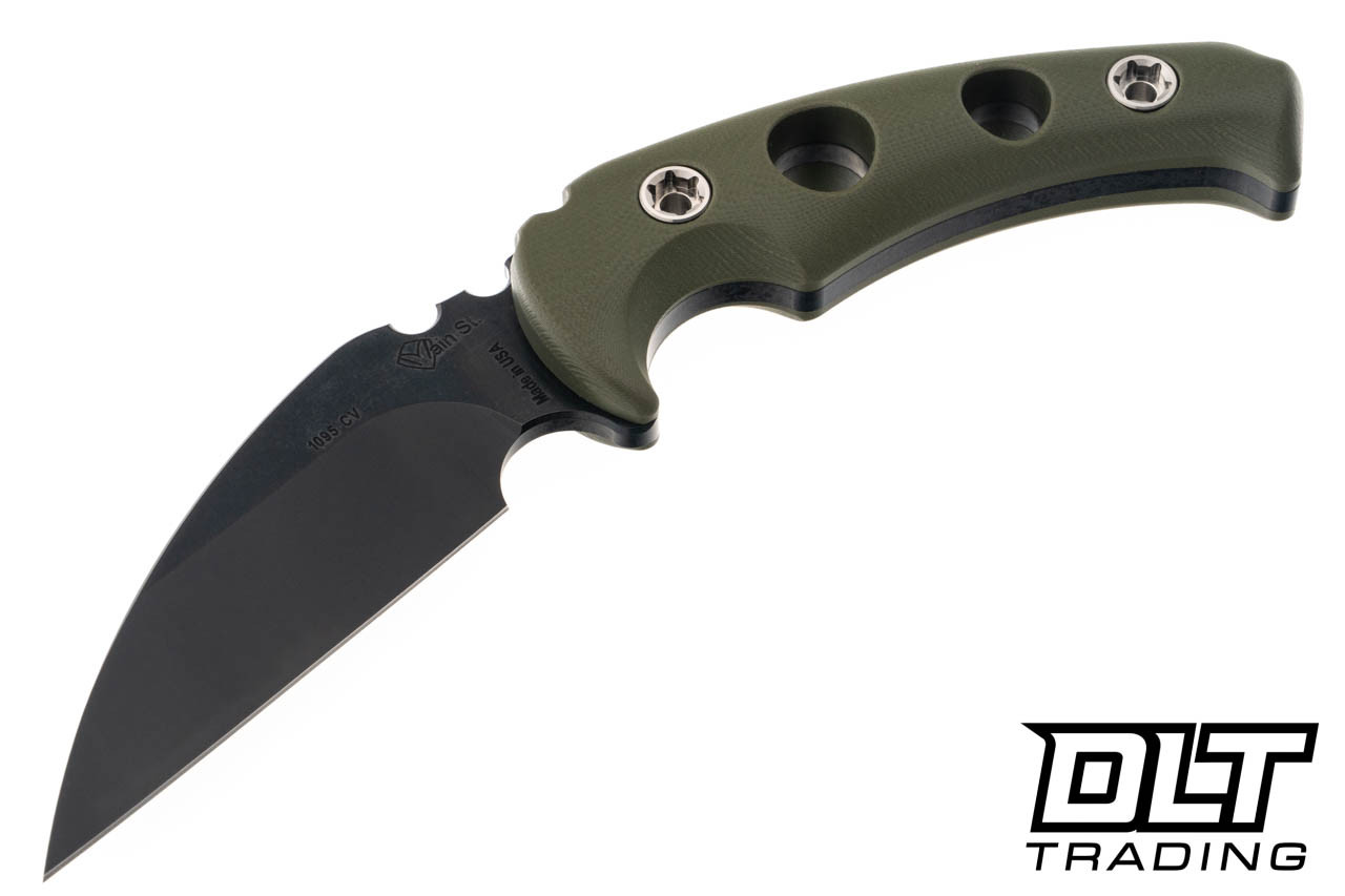 1881 Knifeworks FUK - OD Green G-10 - Leather Sheath - DLT Trading