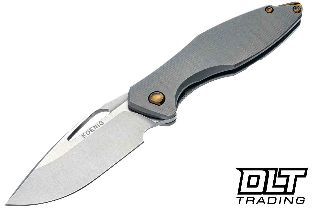 Koenig Mini Arius Non Flipper - Plexa Pattern Titanium - Burnished