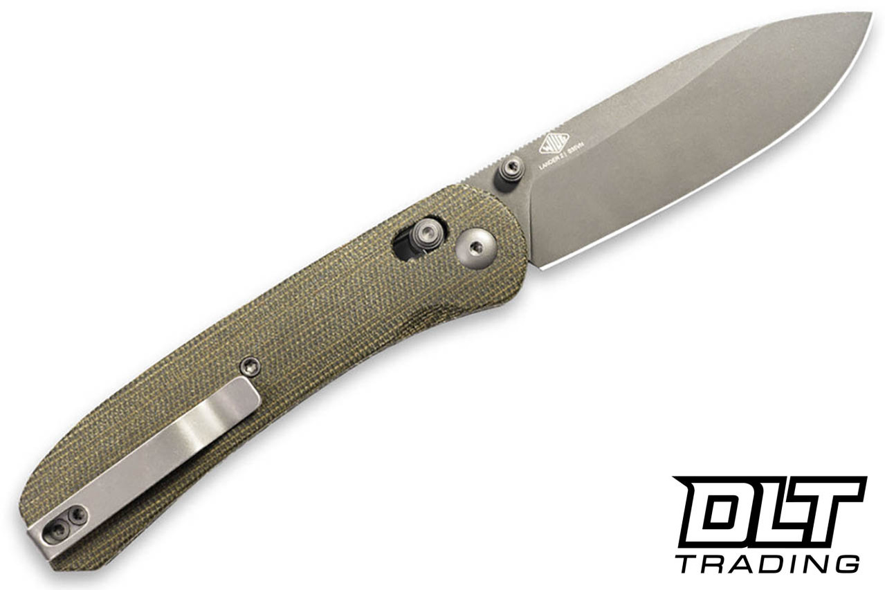 KNAFS Lander 2 - Green Micarta - Moondust S35VN Blade - Clutch
