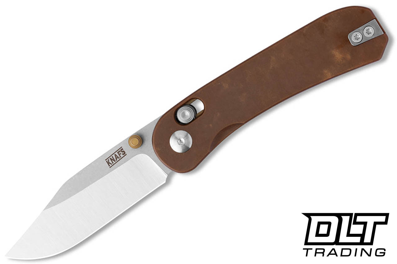 KNAFS Lander 3 - Paper Micarta - Two Tone S35VN Clip Point Blade