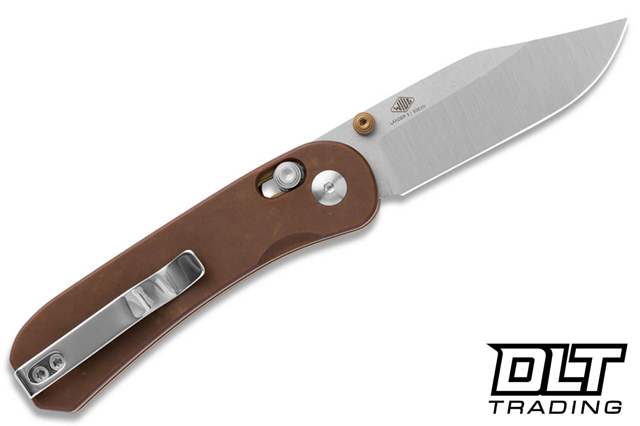 KNAFS Lander 3 - Paper Micarta - Two Tone S35VN Clip Point Blade