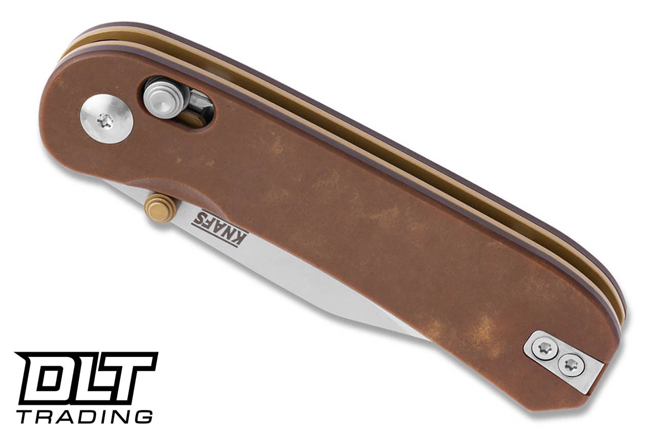 knagata KNAFS Lander 3 - Paper Micarta - Two Tone S35VN Clip Point Blade