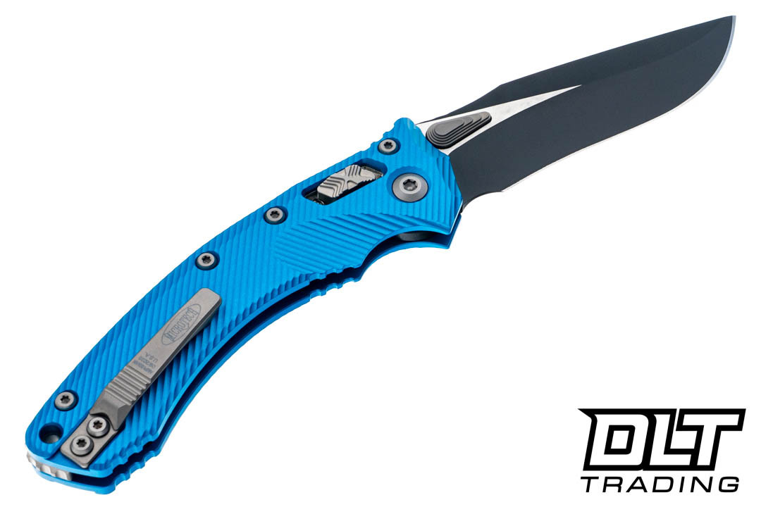 Microtech 137RL-1FLBL Amphibian Ram-Lok S/E - Fluted Blue Handle