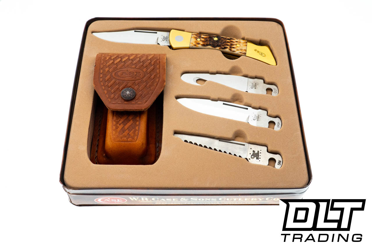 Case XX-Changer Lockback with Gut Hook Gift Set - Amber Bone - DLT