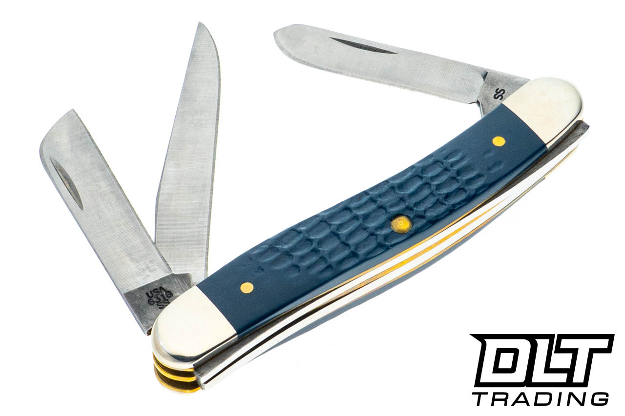 Case Medium Stockman - Jigged Navy Blue Delrin Synthetic - DLT Trading
