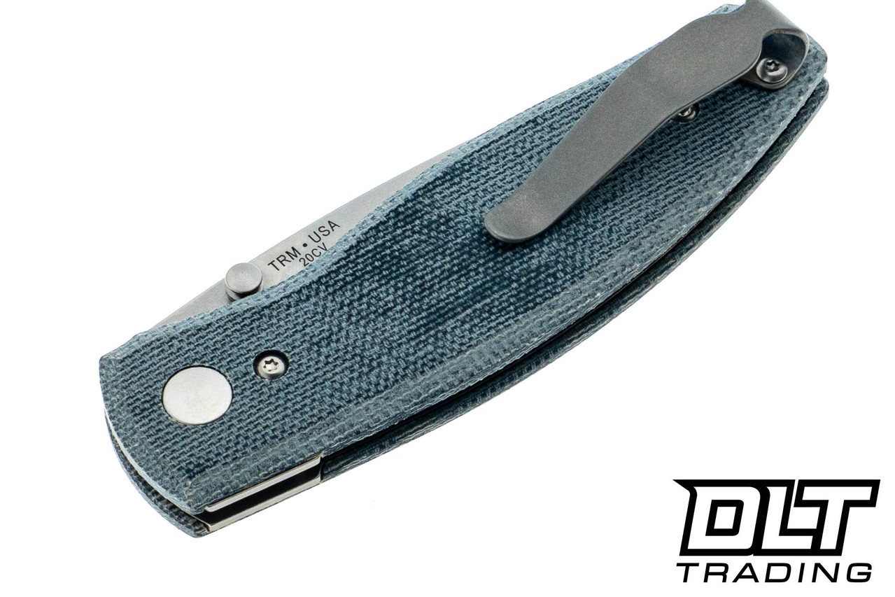 Three Rivers Manufacturing Neutron 2 20CV - Denim Micarta - DLT