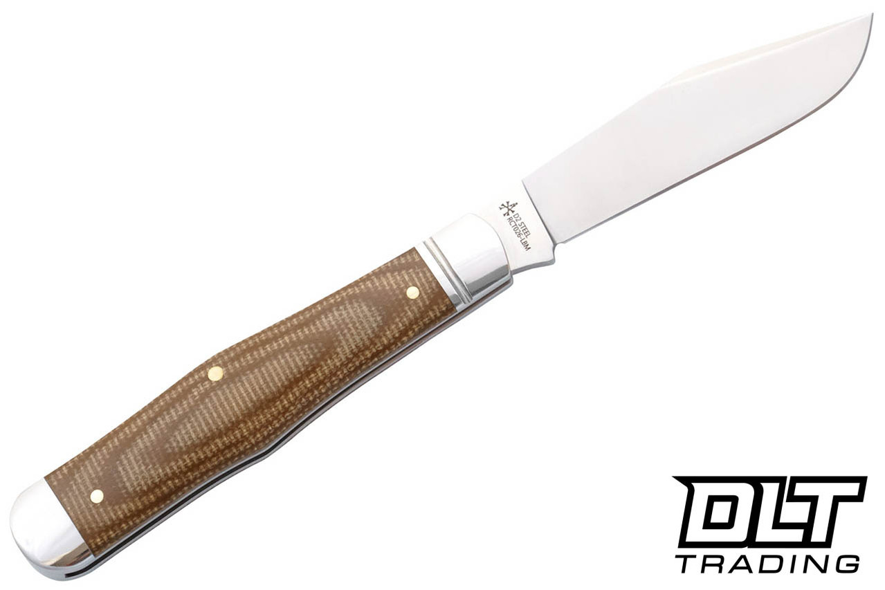 【Roberts & Belk】 【純銀ハンドル】ロココ ティーナイフ RoseCraft Blades Cumberland River Coke Bottle - Light Brown