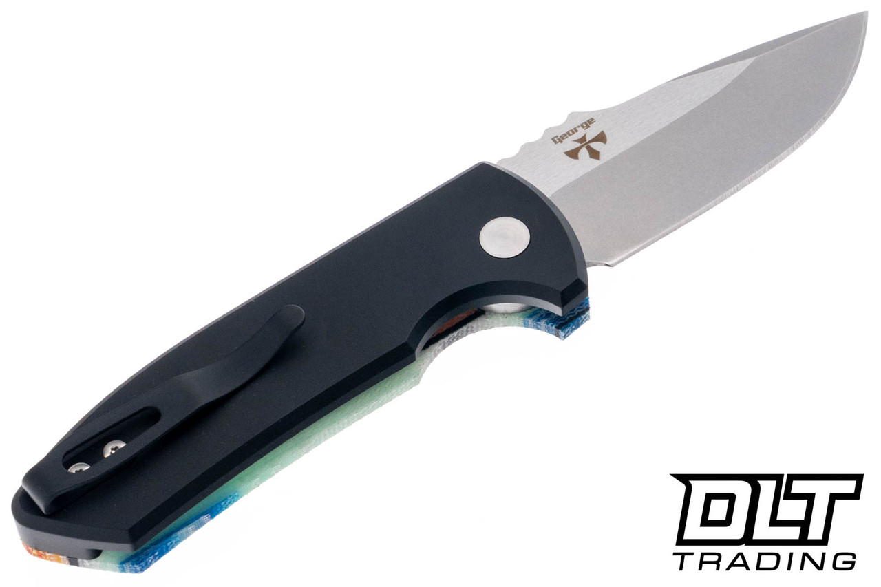 Pro-Tech SBR - Mexican Blanket G-Carta Handle - Stonewashed Blade