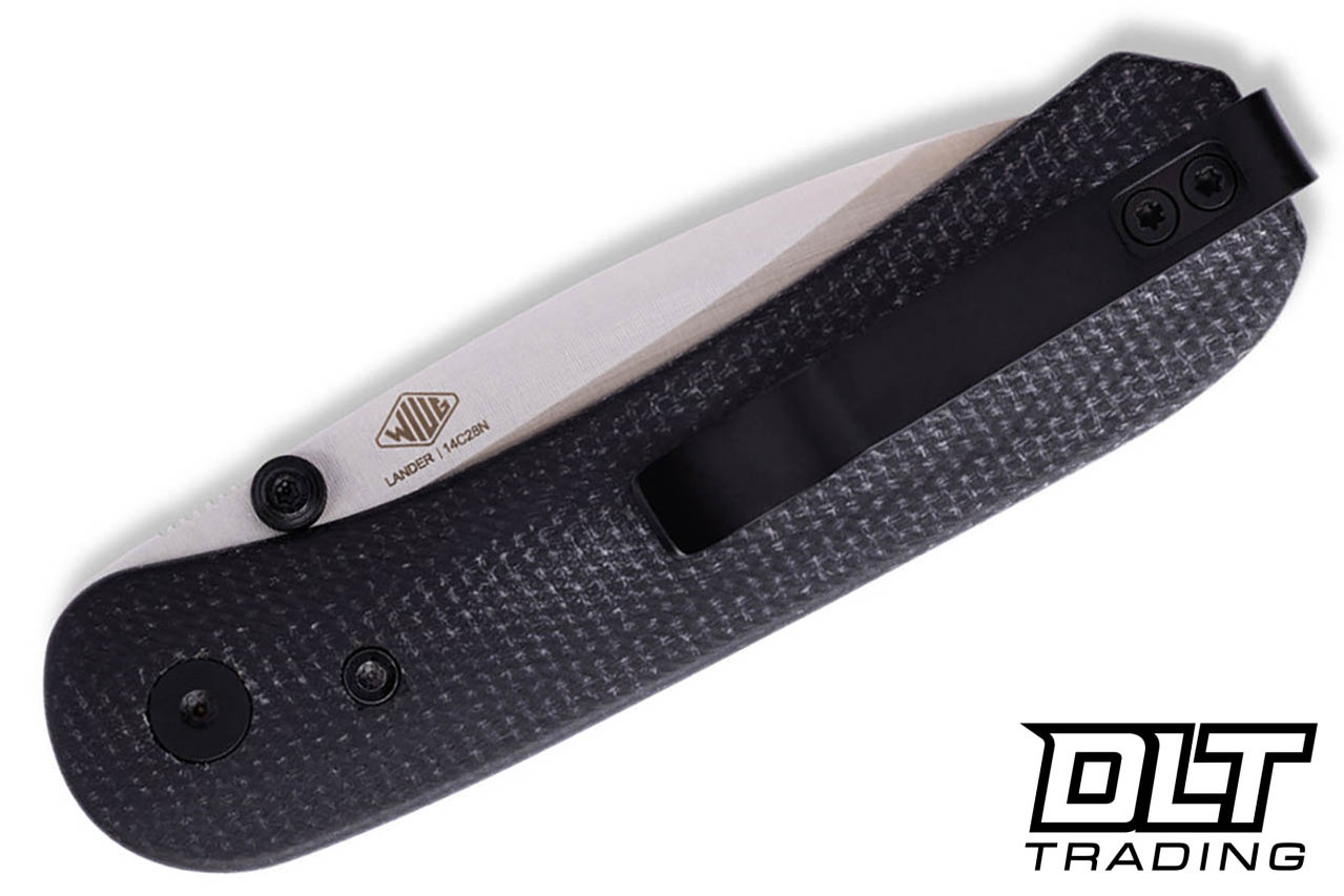 KNAFS Lander 1 - Contoured Black Micarta - Satin 14C28N Blade