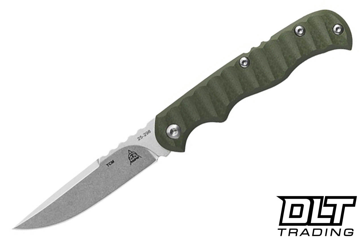 TOPS Tex Creek Mini Slip Joint - Green G-10 - Tumbled M390 Blade