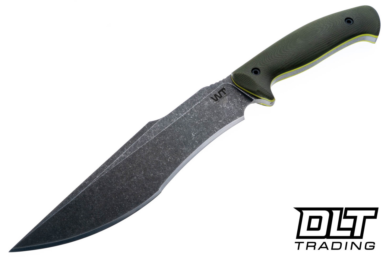 WTG Lanzeta C - SK85 Dark Washed Blade - OD Green G-10 - Yellow