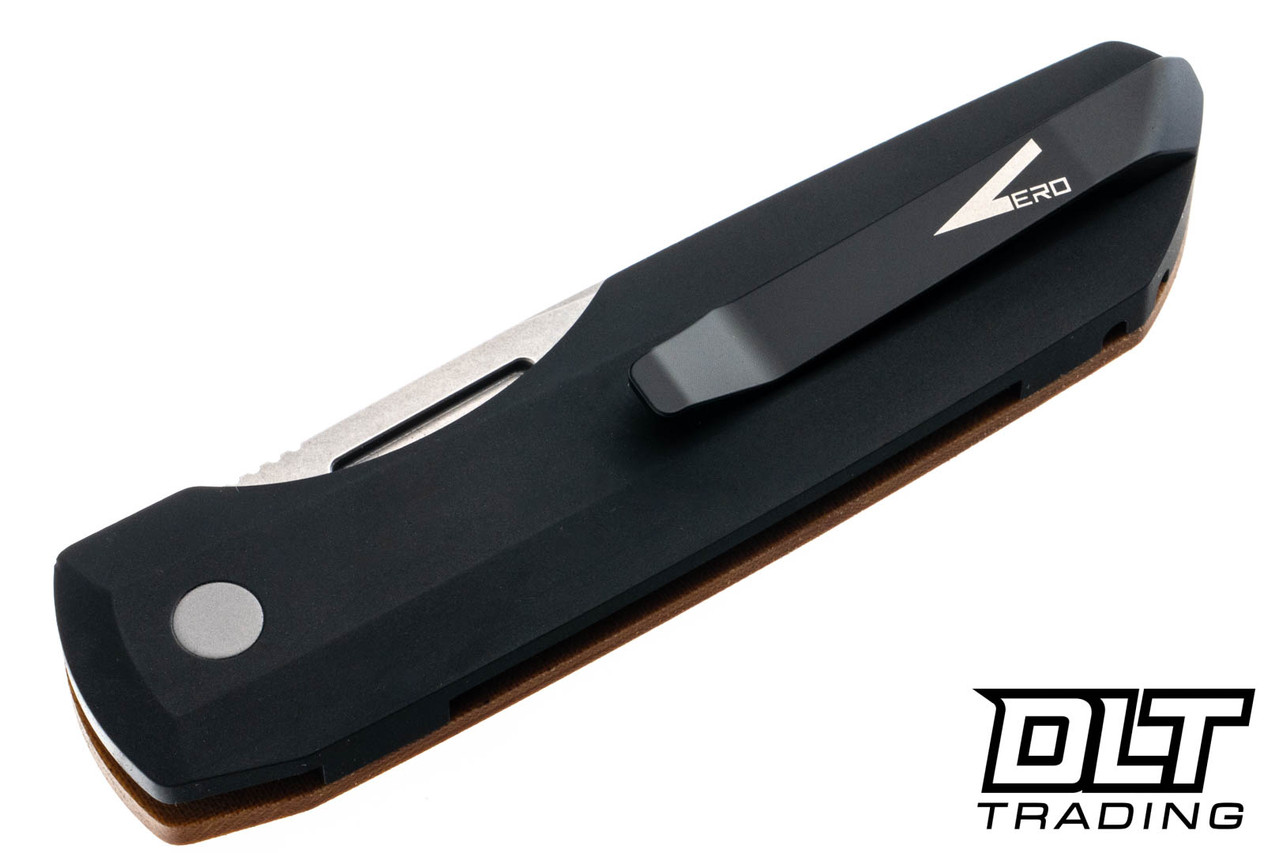 Pro-Tech Vero Synapse - Natural Linen Micarta Lid - Thick Black