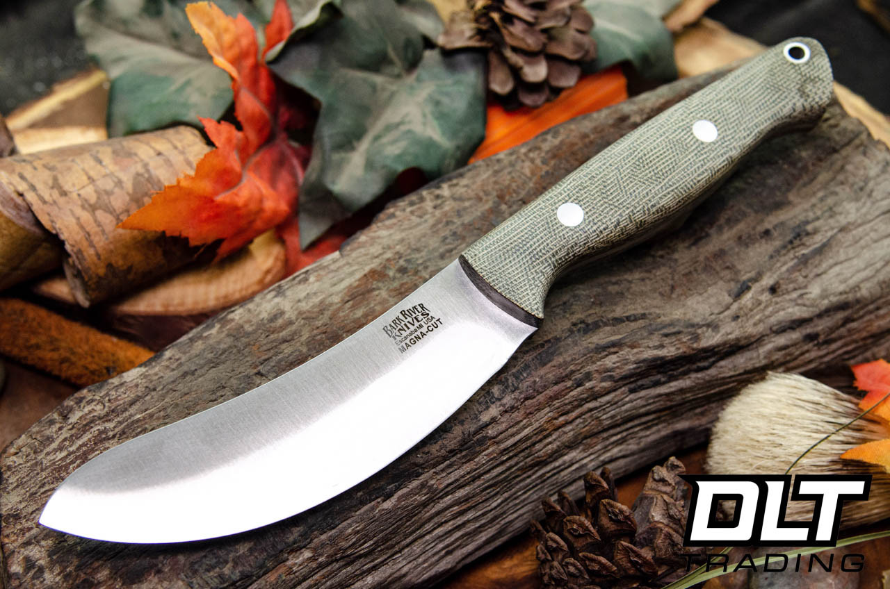 Bark River Fox River EXT-1 Skinner MagnaCut Green Canvas Micarta
