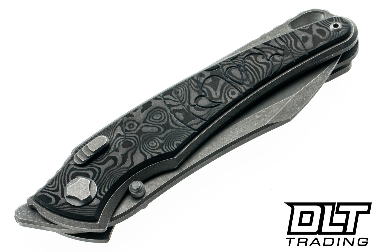 Hawk Knives Talon M390 - Titanium Handle - Black Dunes FatCarbon