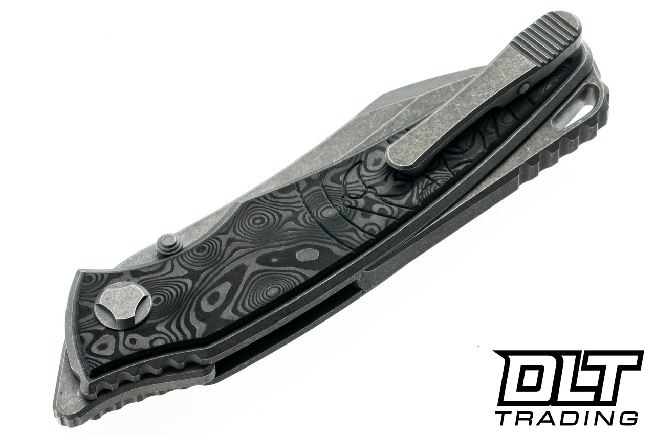 Hawk Knives Talon M390 - Titanium Handle - Black Dunes FatCarbon