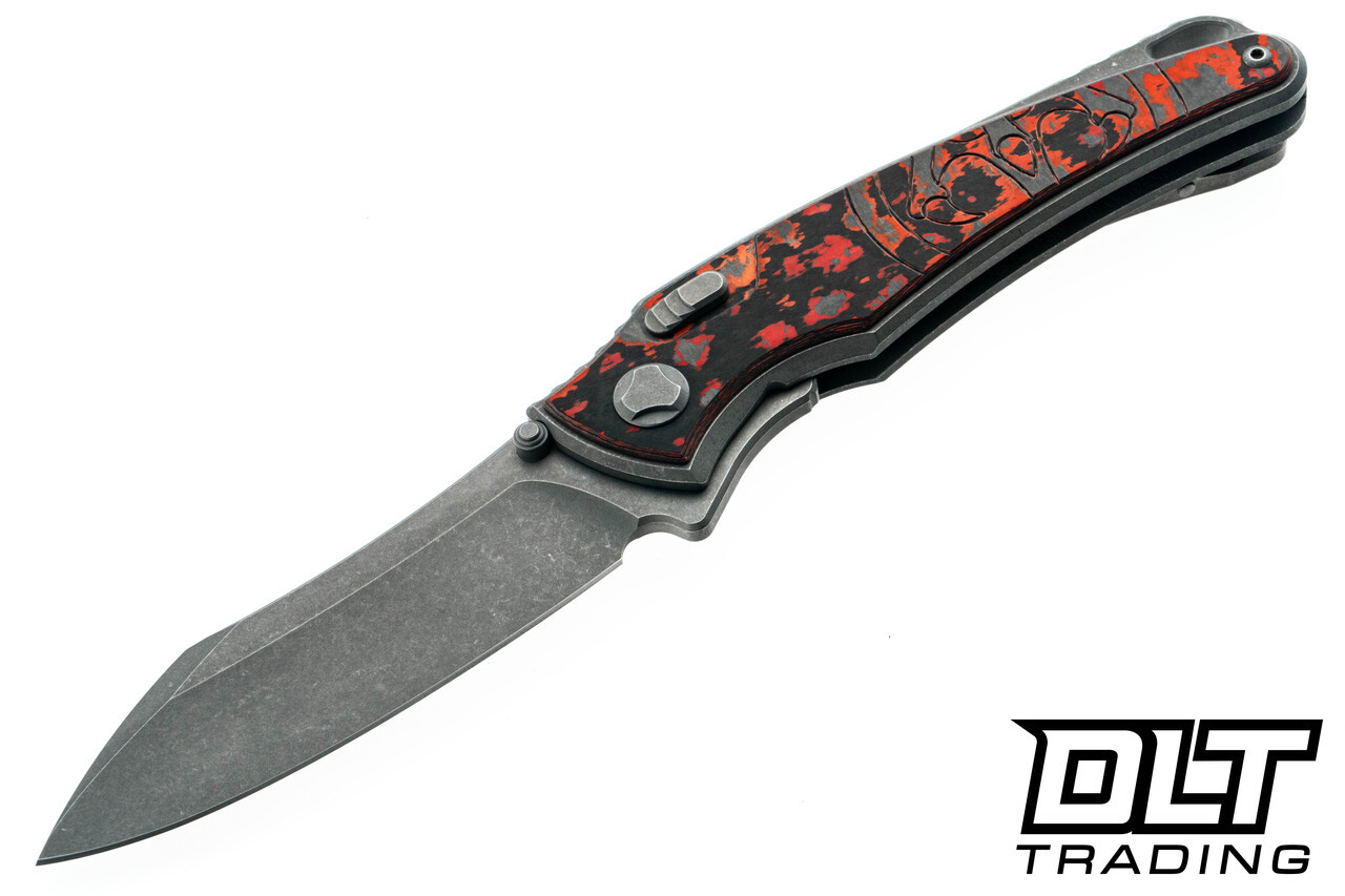 ホーク3 AGサイクロン Hawk Knives Talon M390 - Titanium Handle - Lava Flow FatCarbon