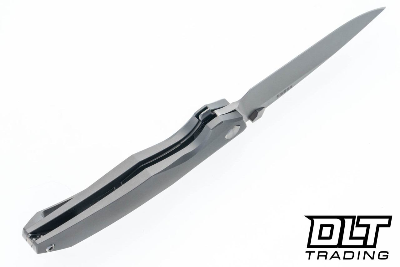 Koenig Xenon - Blasted Titanium - Burnished M390 Blade - Polished