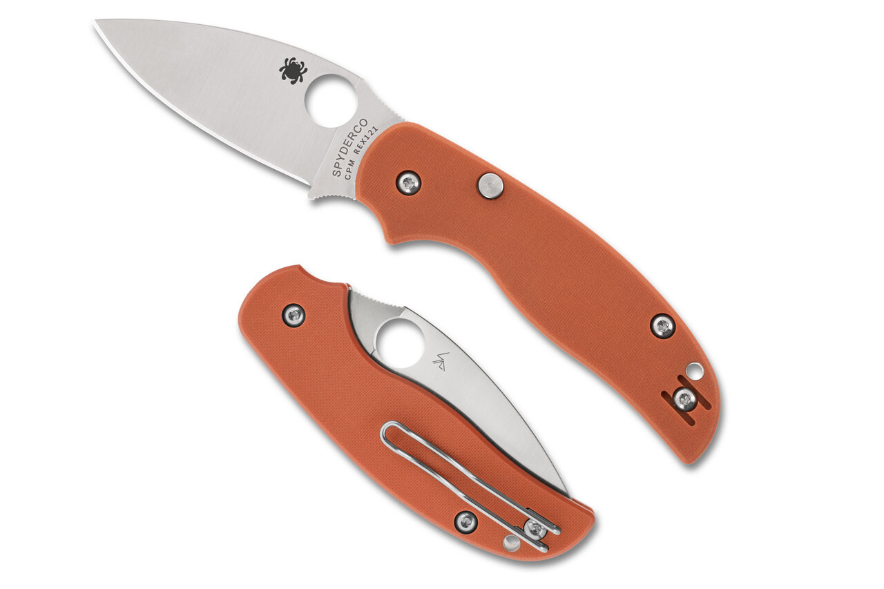 Spyderco Sage 6 - Burnt Orange G-10 - Rex 121 Blade - C123GPBOR