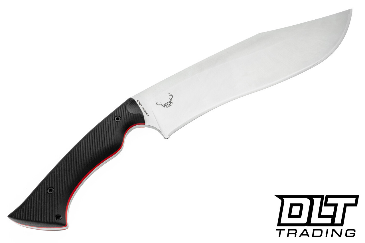 WTG Night Hunter - K329 Satin Blade - Textured Black G-10 - Red