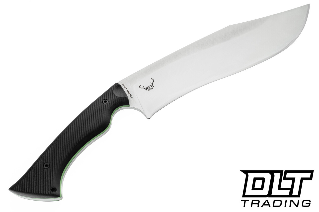 WTG Night Hunter - K329 Satin Blade - Textured Black G-10 - Neon
