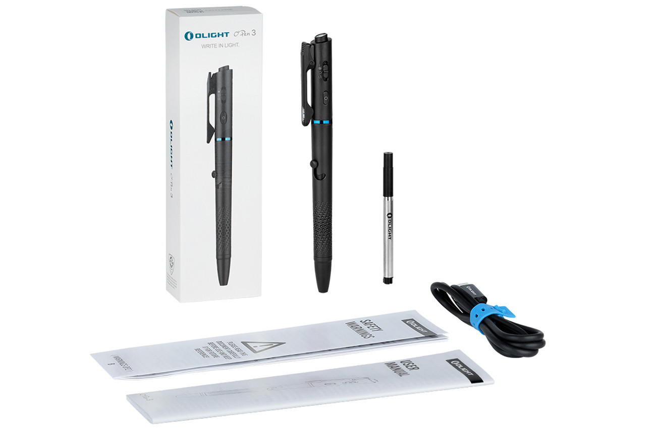 Olight O'Pen 3 Multifunctional Pen Light with Green Laser - Black