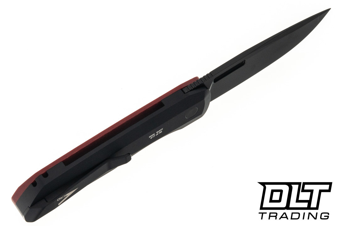 Pro-Tech VERO Synapse - Black Aluminum - Red Linen Micarta Lid