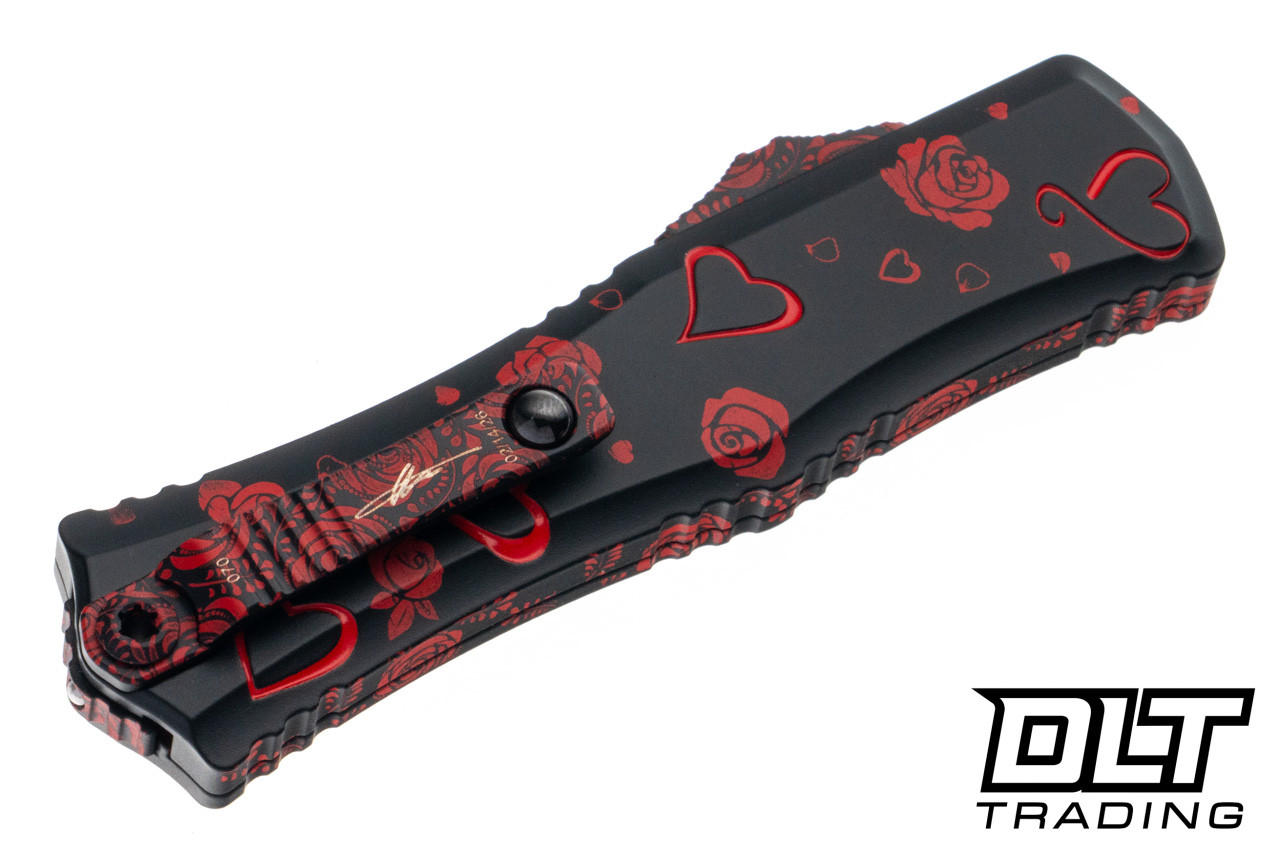 Microtech 1702M-1VNS Hera II Mini D/E - Heart & Rose Motif Handle