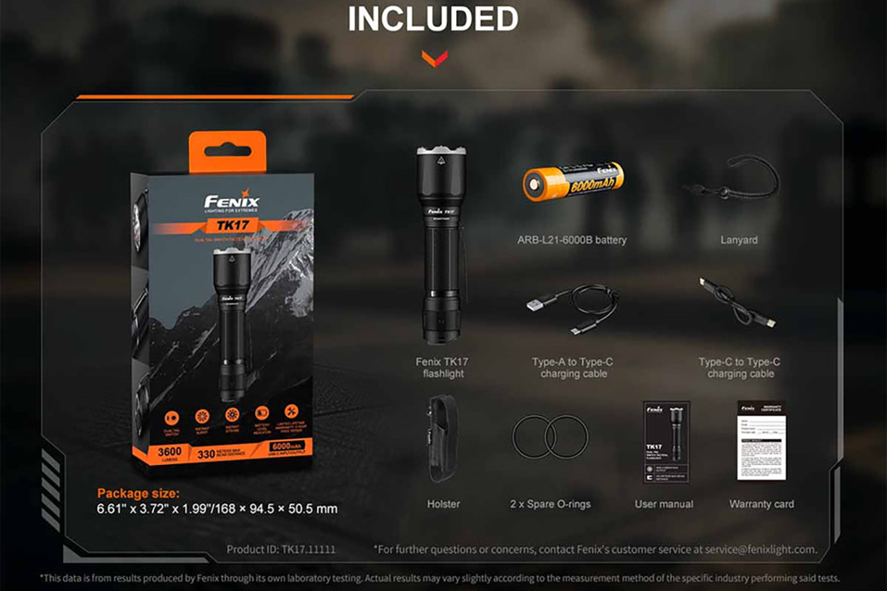 Fenix TK17 Tactical Flashlight - Black Matte - DLT Trading