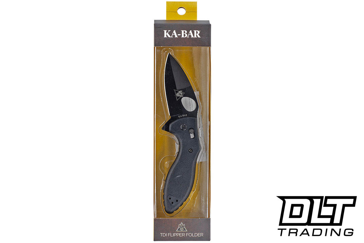 Ka-Bar TDI Flipper Folder - Black GFN Handle - Black AUS-8A Blade