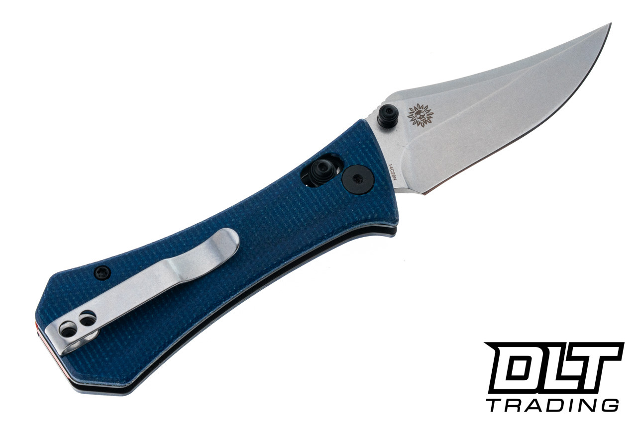Auxiliary Manufacturing Pocket Bowie Crossbar - Blue Micarta