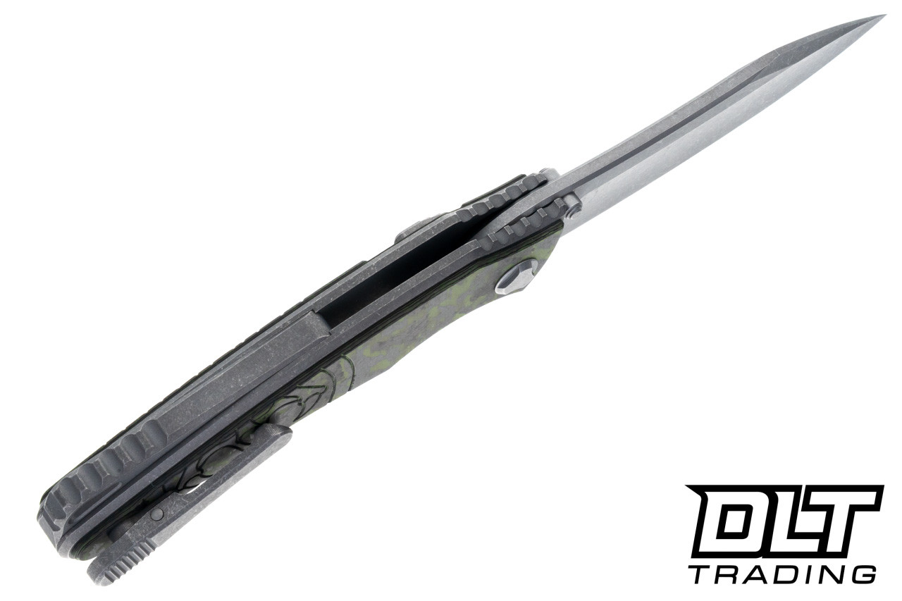 Hawk Knives Talon M390 - Titanium Handle - Forest Eye FatCarbon