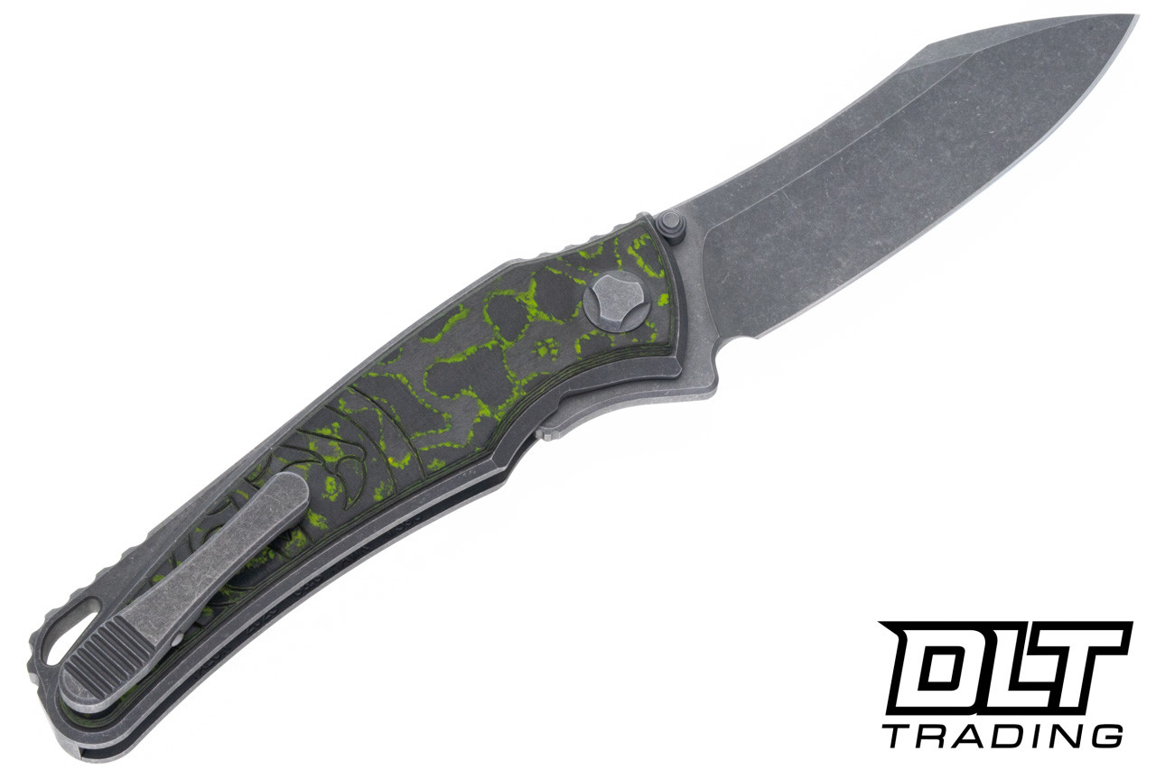 Hawk Knives Talon M390 - Titanium Handle - Toxic Moss CamoCarbon