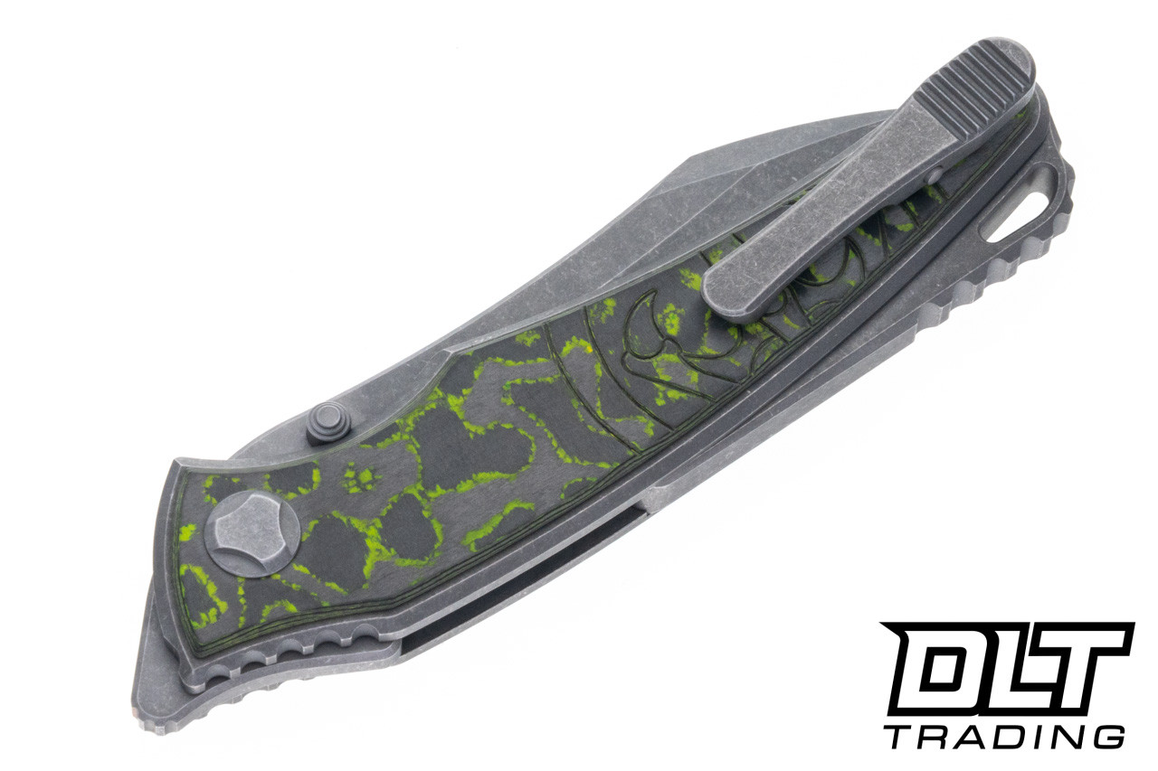 Hawk Knives Talon M390 - Titanium Handle - Toxic Moss CamoCarbon
