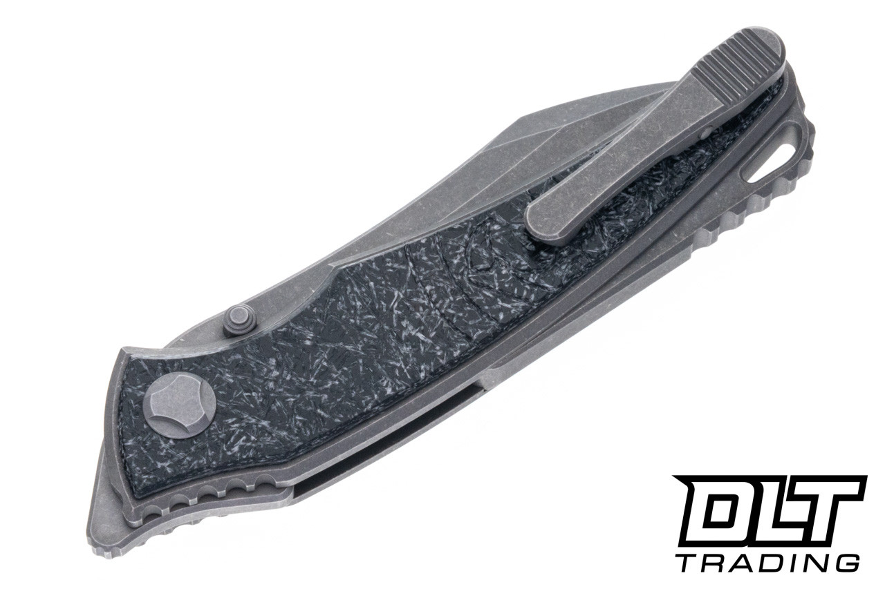 Hawk Knives Talon M390 - Titanium Handle - Black Glass FatCarbon