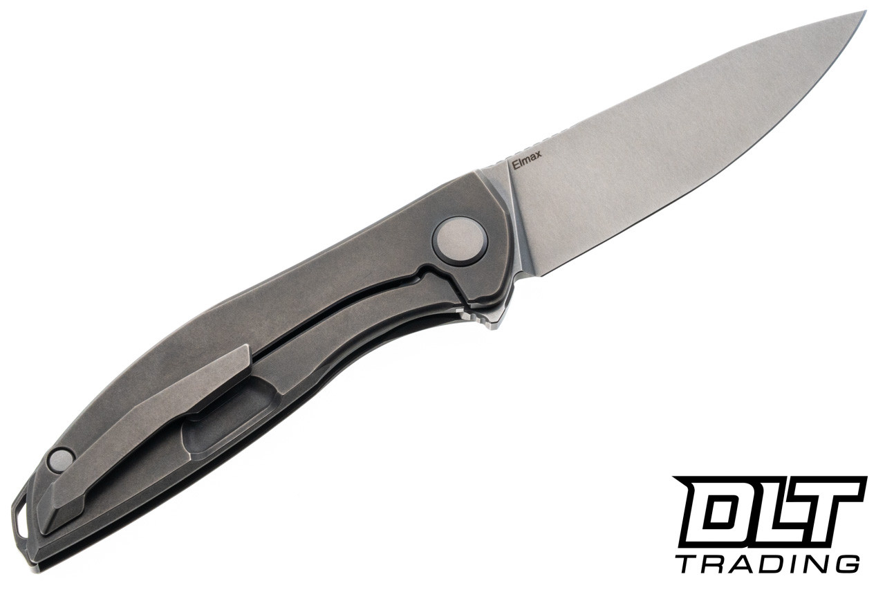 Shirogorov Neon Lite MRBS - Titanium - Stonewash Elmax Blade - DLT Shirogorov Neon Lite MRBS - Titanium - Stonewash Elmax Blade - DLT