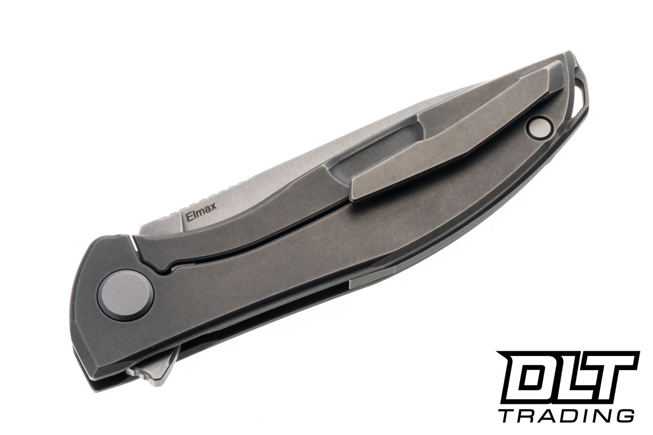 Shirogorov Neon Lite MRBS - Titanium - Stonewash Elmax Blade - DLT