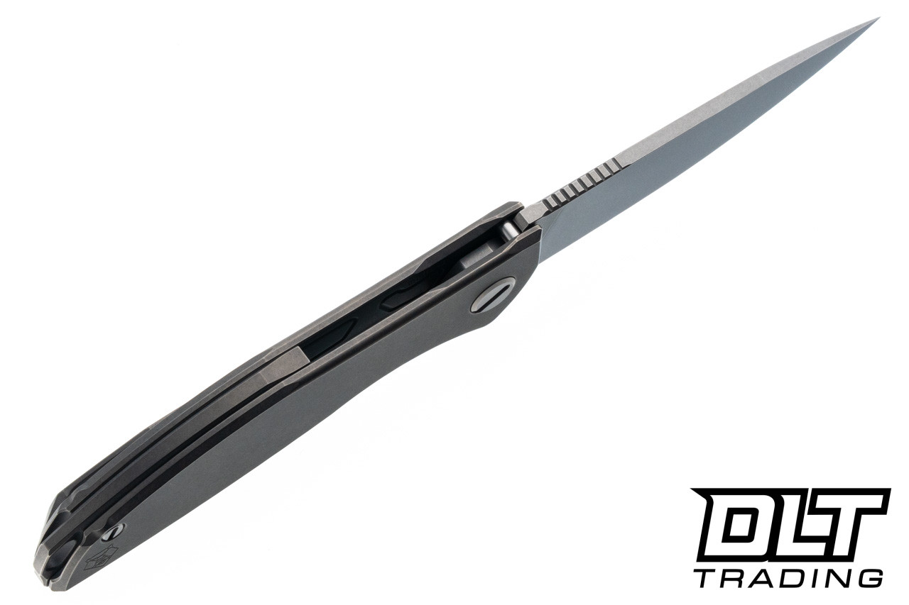 Shirogorov Neon Lite MRBS - Titanium - Stonewash Elmax Blade